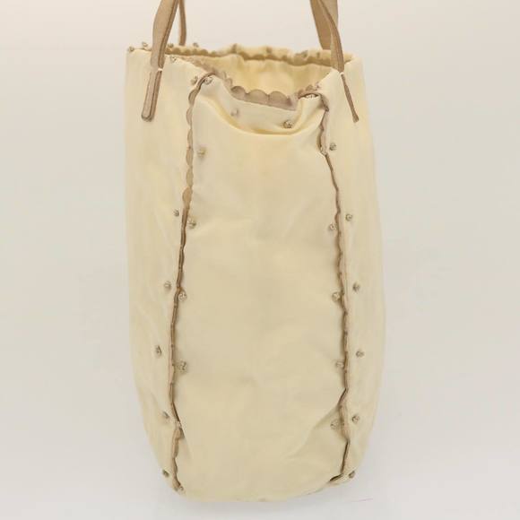 PRADA Tote Bag Nylon Beige Auth cl759 - Picture 4 of 16